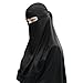Ylucky Women Full Face Niqab Muslim Islamic Opaque Hijab Veil Middle East Arab Dubai Turkey Burqa Face Cover Breathable Face Mask (Black)