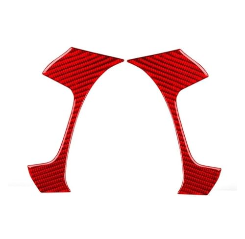 TOWBEBER For Chevrolet Silverado Sierra 2007-2013 Cubierta de botón de Volante de Coche Pegatina Decorativa Decorativa con Apariencia de Fibra de Carbono roja