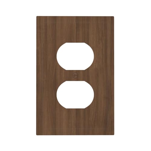 Nadoabtm Outlet Covers Walnut Wood Texture 1 Gang Duplex Light Switch Cover Plate Decorative Switch Plate Covers Electrical Socket Cover for Farmhouse Cabin Decor by Nadoabtm - Used condition - US$12.84