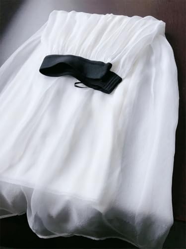 Women Summer Silk Tulle Skirts Slim Vacation Silk Maxi Skirt Solid Thin A-Line Midi Skirt3