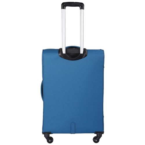 Image of American Tourister Apolo 70 cms Check-in Polyester Soft Sided 4 Spinner Wheels Luggage /Suitcase /Trolley Bag (Blue)