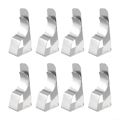 8 clips de acero inoxidable para mantel, abrazaderas fuertes para mantener las fundas fijas en mesas con grosor de hasta 3 cm, apto para uso en interiores y exteriores