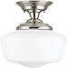 Sea Gull Lighting 77436EN3-962 Academy Transitional Medium One-Light Semi-Flush Mount Fixture, Brushed Nickel Finish