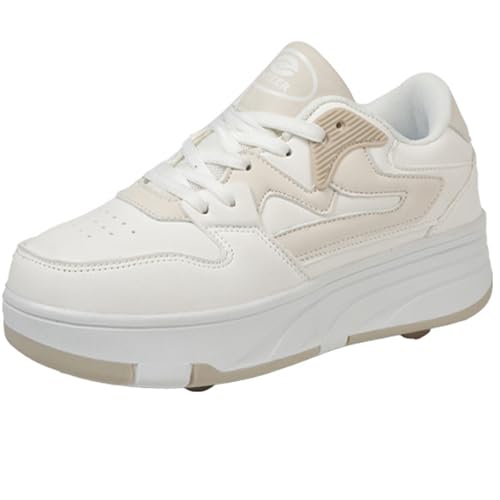 Leichtrit Zapatillas Deportivas con Ruedas para niños,Automática Calzado de Skateboarding,Zapatos con Ruedas Unisex niños,Multiusos,con 4 Ruedas Retirable,para Regalos creativos de Vacaciones