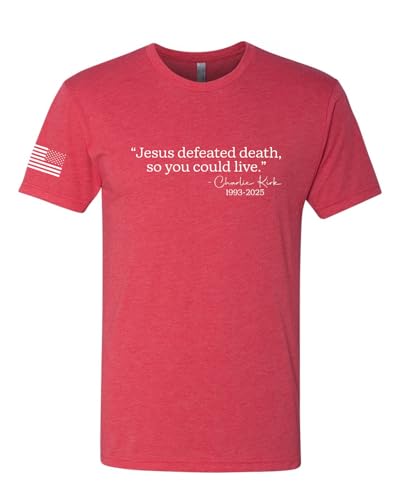 Jesus Defeated Death So You Can Live American Pride USA Flag Mens Premium Tri Blend T-Shirt, Vintage Red, X-Large