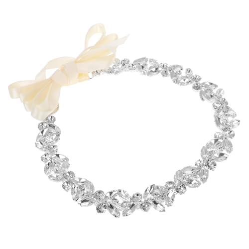 DEARMAMY Cinturón De Boda Diadema De Dama De Honor Cadena De Diamantes De Imitación Correas De Vestido De Novia Cinturones De Boda Con Pedrería Cinturón De Perlas Costura