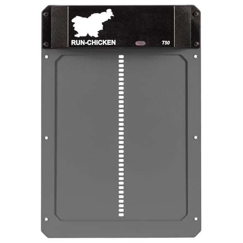 Run-Chicken T50 Grise, Porte Automatique en Aluminium Durable et résistante aux intempéries. avec Fonctions intelligentes, Elle protège Vos volailles et...