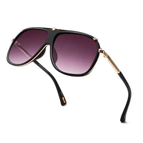 Hanj Retro Sunglasses Womens Mens Classic Aviator Frame 70s Vintage Disco Glasses