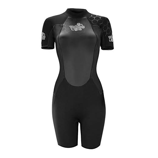 TWF Damen Ladies Turbo Shortie Neoprenanzug, Schwarz, 46