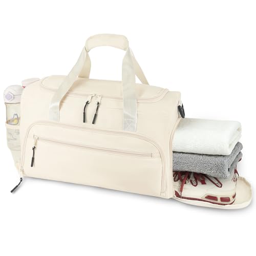 Image of Gym Bag for Men Women, Sports Duffle Bag with Wet Pocket & Shoes Compartment, Water Resistant Overnight Weekender Bag Duffel Bag