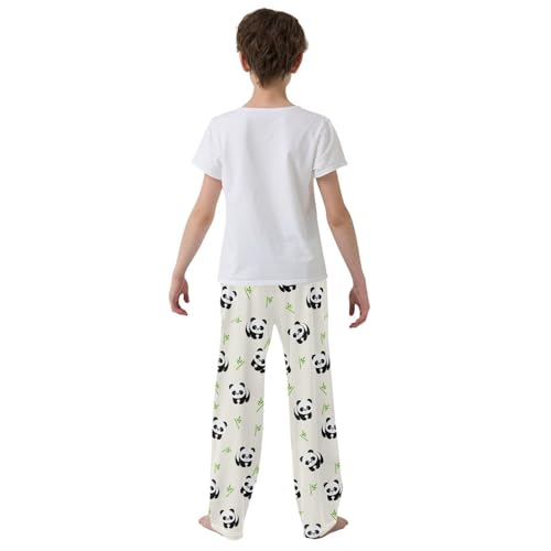 ZZXXB Little Panda Boys Long Pants Soft Trousers Elastic Waist Kids Lounge Bottoms with Pockets S-XL3
