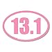 13.1 Pink Half Marathon Oval Car Magnet