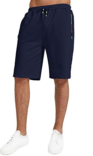 YTD Men's Shorts Casual Classic Fit Drawstring Summer Beach Shorts with Elastic Waist and Pockets