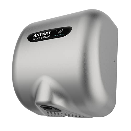 anydry 2800B Commercial Hand Dryer For Toilets,Heavy Duty Stainless Steel Electric Hand Dryers,With Banner.(Brushed)
