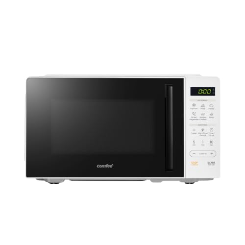 COMFEE' Forno a Microonde Digitale, 20L, 700W, 11 Livelli di Potenza, 6 Menu Automatici, Scongelamento Rapido,Funzione di Memorizzazione, Blocco Bambini, Piccolo per Cucine, Bianco-CMO-EM20L2NFPE(WH)