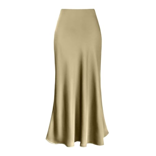 Jupe fermeture éclair femme en satin brillant ajustement facile