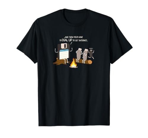 Campfire Tales of Dial Up Internet Funny Computer Nerd T-Shirt