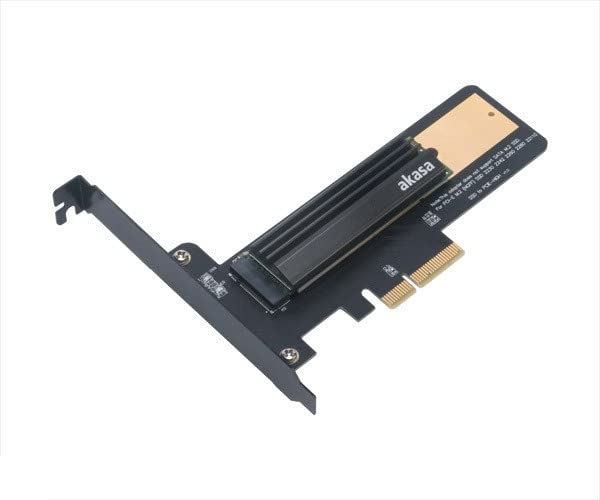 Adaptateur M.2 PCIe Akasa carte interface interne SSD noir et or