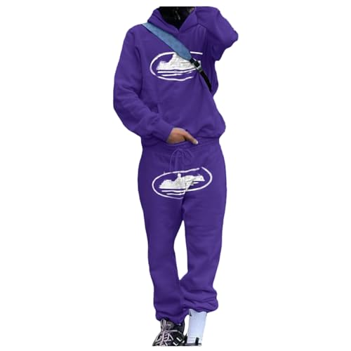 Survêtement Unisexe 2 Pièces - Sweat à Capuche + Pantalon Jogging - En Coton Doux, Coupe Décontractée - Pour Sport, Loisirs, Streetwear