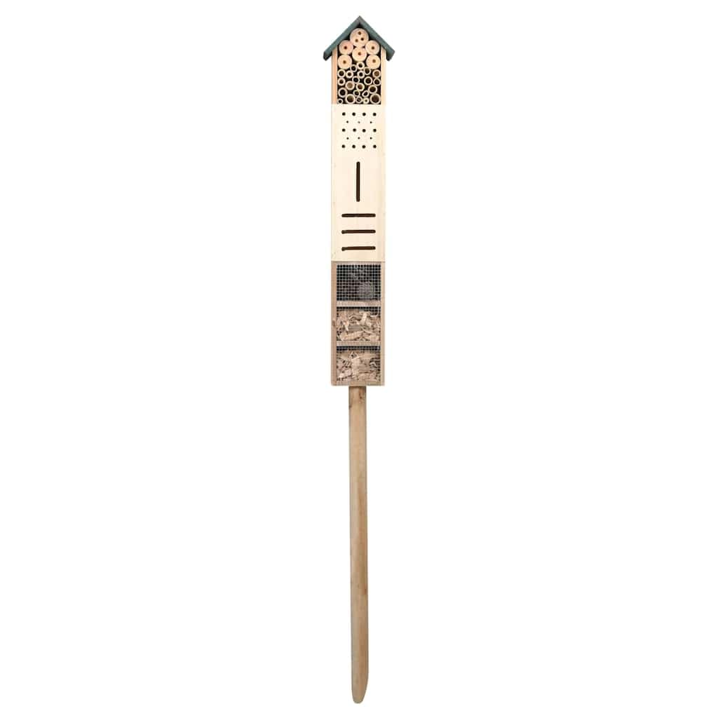 Insektenhotel aus Tannenholz für Garten und Balkon, 15 x 11 x 150 cm Insektenhaus zur Ansiedlung von Nützlingen wie Bienen und Marienkäfern