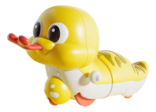 Image of Cute Wind-Up Duck Toy for Kids, Manual Clockwork Walking Duck, Colorful Cartoon Animal Toy for Toddlers & Children (Yellow Duck)