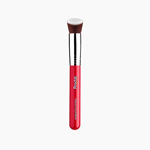 Practk Premium Angled Face Makeup Beauty Foundation Brush for Blending, Stippling, Highlighting and Contouring