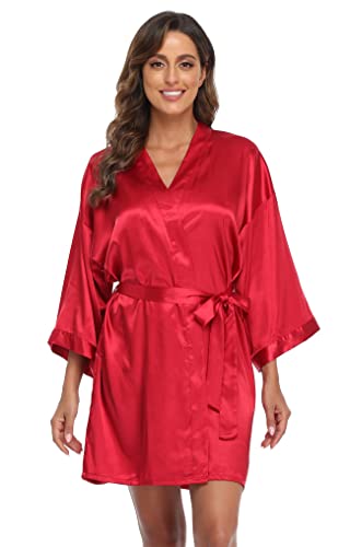 Image of Super Shopping-zone Women's Pure Bride Robes Embroidery Bridesmaid Robes Bridal Party Kimono Robe Wedding Sleepwear