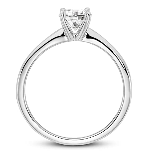 Isaac Wolf 5 Carat Oval Cut Genuine Moissanite Diamond Vvs1 Wedding Ring In 10K Solid White, Yellow Or Rose Gold (White Gold, 7) #TOP1