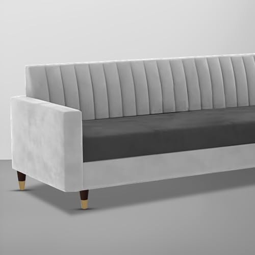 Image of Casaliving Garcia 3 Seater Sofa Set for Living Room (Black Grey Colour) Premium Fabric Sofa