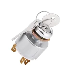 12V Ignition Switch, Universal 12V Engine Start Ignition Switch 3 Position ON OFF Ignition Starter Switch Controls with 2 Keys for Cars, Motorcycles and Boats