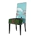 Lot de 4 housses de chaise de salle à manger à motif d'oiseau et de cerisier lavables sans accoudoirs pour salle à manger, cuisine, protection de chaise de salon pour salle à manger