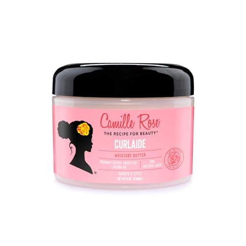 Camille Rose Curlaide Moisture Oil-Enriched Leave-In Hair Butter Moisturise and Strengthen Green Tea and Jojoba 240 ml (Pack of 1)
