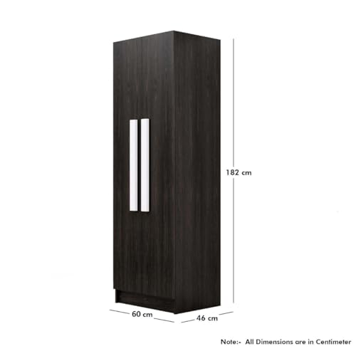 Image of Bniture Wooden Almirah for Clothes, Door for Bedroom, 2 Door Wardrobe with 4 Shelves Huge Storage Space (46D x 60W x 182H CM) | 3 Year Warranty (Flower Wenge)