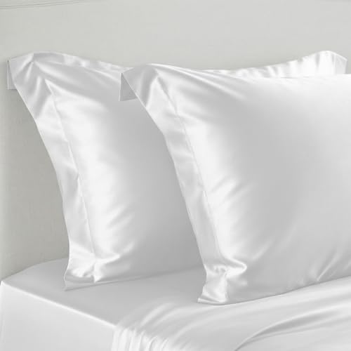 Image of LINENWALAS 100% Pure Bamboo Silk Bedsheet with Oxford Pillow Cover for King Size Bed, Natural Soft, Oeko-Tex Certified & Thermoregulating Bedding Best for Hair and Delicate Skin (108 inch x 108 inch, White)