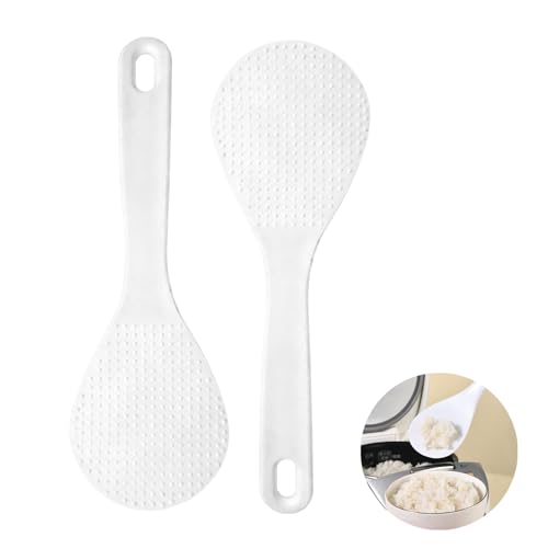 Reispaddel Set im japanischen Stil - 2 Cuchara de arroz antiadherente, 19,5 cm, Antihaftbeschichtung, spülmaschinenfest - ideal für Reis und andere Beilagen