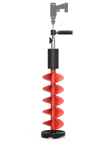 Eyoyo 8' Diameter Ice Auger Bit, 1 Set Replacement Blade & Blade Protector with 1/2 Inch Chuck Drill Adapter, Nylon Auger Convenient for Ice Fishing