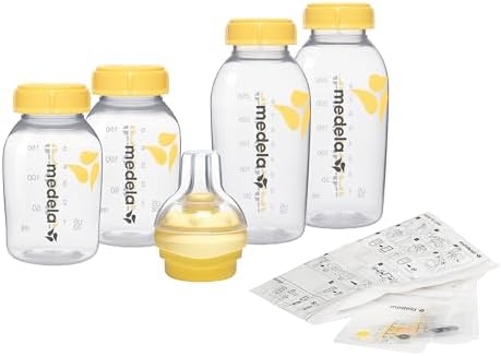 Medela 008.0385 Zestaw do Karmienia Niemowląt, Przezroczysty/Żółty, 4 Sztuki