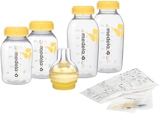 Medela 008.0385 Zestaw do Karmienia Niemowląt, Przezroczysty/Żółty, 4 Sztuki