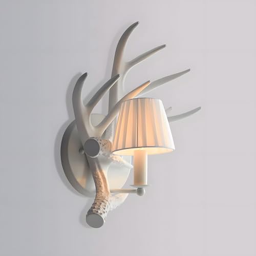 Appliques murales bois de cerf luminaire rustique industriel blanc contemporain