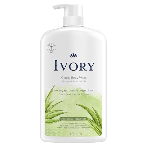 Ivory Gentle Body Wash, Designed for the Whole Family, Free of Dyes Heavy Perfumes Parabens Phthalates & Silicones, Aloe Scent