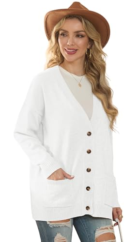 Image of GRECERELLE Women's 2025 Fall Cardigan Sweaters Oversized Open Front Button Knit Outwear Coats with Pockets