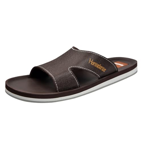 Harssidanzar Men Vintage Slide Sandals Comfortable Lightweight Summer Beach Slides for Men slip on Sandals KM232US