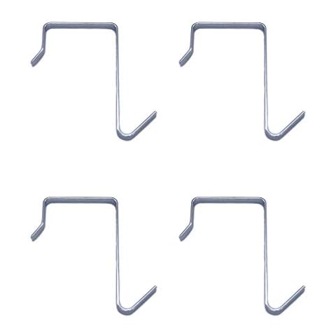 HanLingGG Over the Door Hanger Hook 4 Pack Silver Pocket Chart Hanging Hooks Metal Space Saving Organizer for Coat Towel Bag Robe Clothes Cover