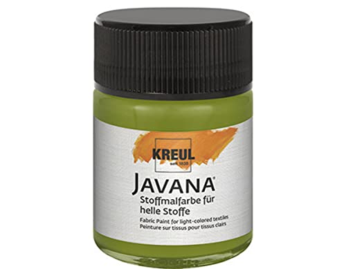 KREUL - 1 x Peinture textile JAVANA "Sunny", vert olive, 50 ml