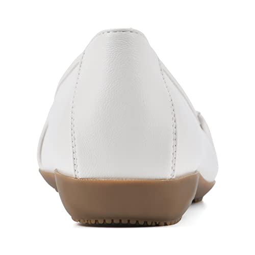 Cliffs By White Mountain Women's Charmed Ballet Flat, White/Smooth, 11 W #TOP4