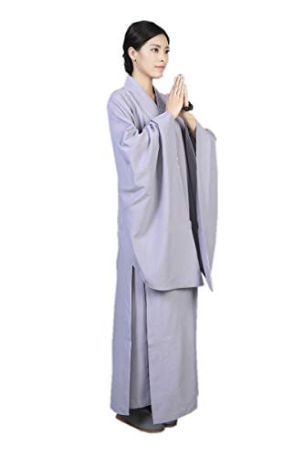 DGXIN Shaolin Unisex Monk Kungfu Robe Zen Buddhist Long Gown3