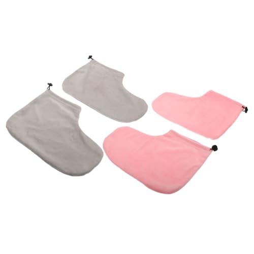 Couvre-pieds à la paraffine en coton lot de 2 paires rose et gris