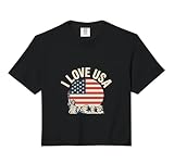 I Love USA American Flag Liberty Tribute Comfort Colors Crop Top