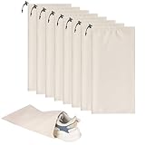 LAKE OF FIRE 8 Pcs Single Shoe Bags for Travel - 18"X9" Packing Shoe Travel Bags for Suitcase, Shoes (Beige)