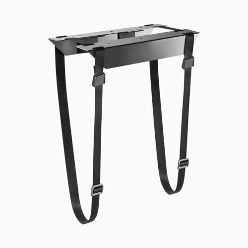 Image of Desky Strap-On CPU Mount - Under-Desk Adjustable PC Holder with Steel Bracket & Foam Padding - Supports CPUs up to 22 lbs, Fits Towers up to 15.7 inch - Black